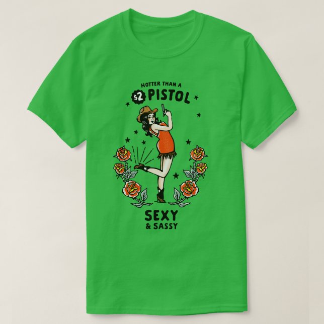 T-shirt Chemise Occidentale Retro Sexy Sassy Cadeau (Design devant)