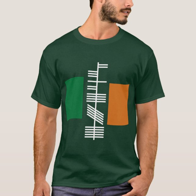T-shirt Chemise Ogham du texte "Irlande" (Devant)