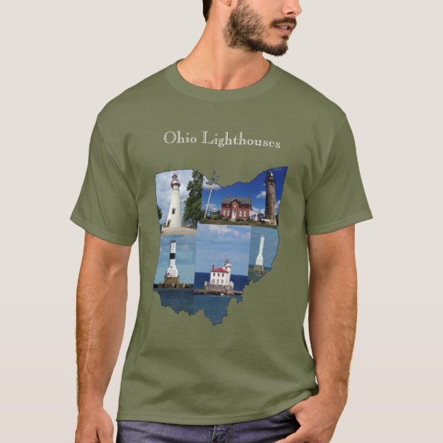 T-shirt Chemise Ohio Lighthouse lettrage blanc (Devant)