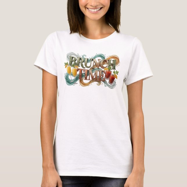 T-shirt Chemise Orange BRUNCH TIME Déclaration Design (Devant)