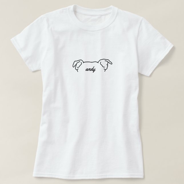 T-shirt Chemise oreille chien personnalisé maman Chien (Design devant)