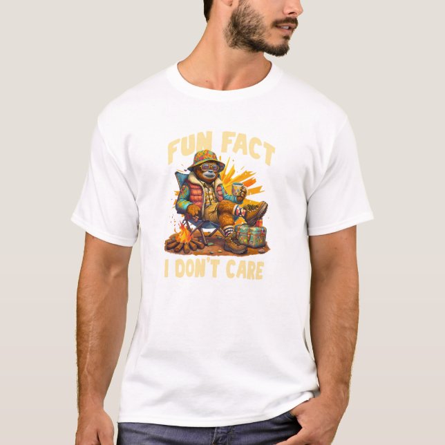 T-shirt Chemise Ours Camping Amusant (Devant)