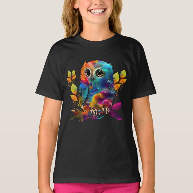 T-shirt Chemise OWL COLORÉ ABSTRAIT  (Devant)