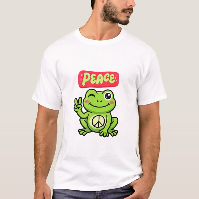 T-SHIRT CHEMISE PAIX GRENOUILLE (Devant)