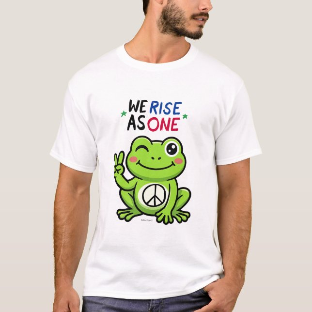 T-SHIRT CHEMISE PAIX GRENOUILLE - NOUS NOUS LEVONS ENSEMBL (Devant)