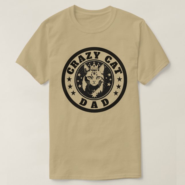 T-shirt Chemise Papa Crazy Cat (Design devant)