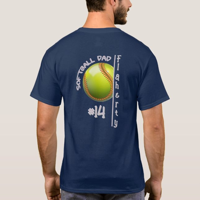 T-shirt Chemise papa T de softball (Dos)