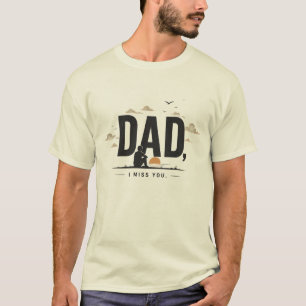 T-shirt Chemise Papa, Tu Me Manques Mémorial Minimaliste