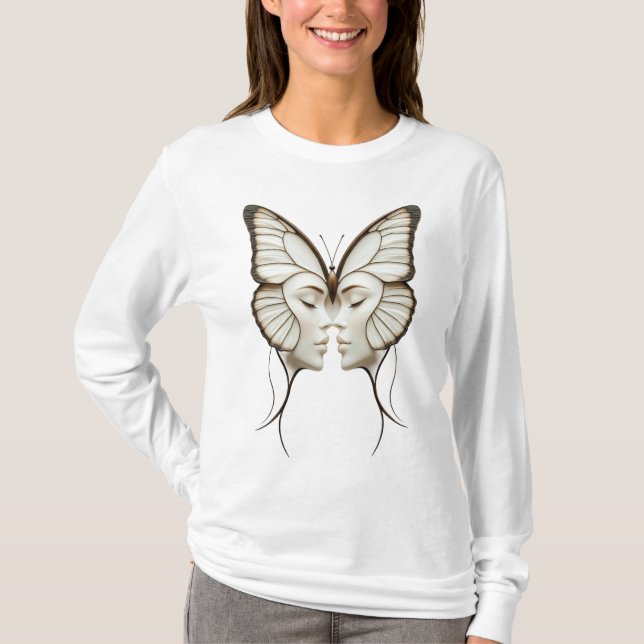T-shirt chemise papillon (Devant)