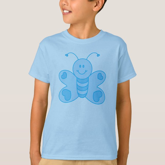 T-shirt Chemise papillon bleu (Devant)