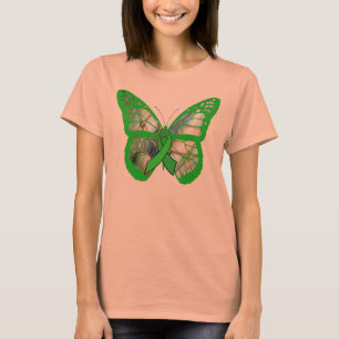 T-shirt Chemise Papillon et Ruban de Sensibilisation à la 