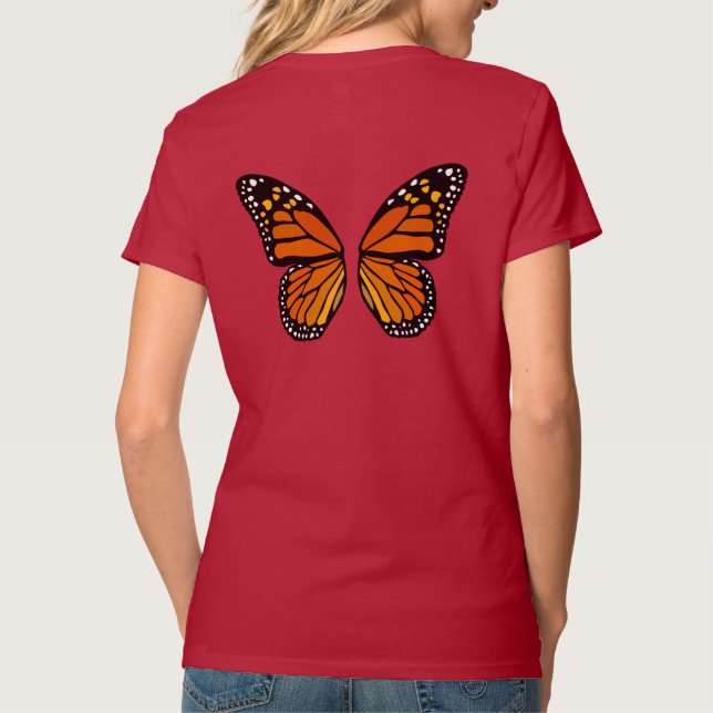 T-shirt Chemise papillon femmes mignonne filles papillon T (Dos)
