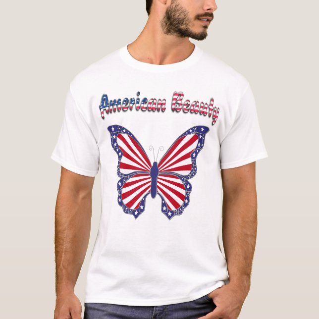 T-shirt Chemise papillon patriotique américaine (Devant)