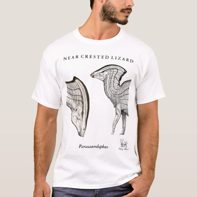 T-shirt Chemise Parasaurolophus Gregory Paul de dinosaure (Devant)
