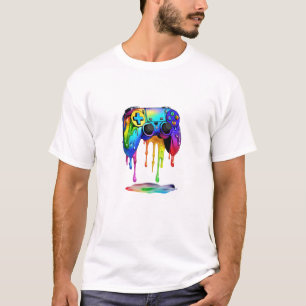 T-shirt Chemise Parfaite pour Joueurs avec Manette Fondue