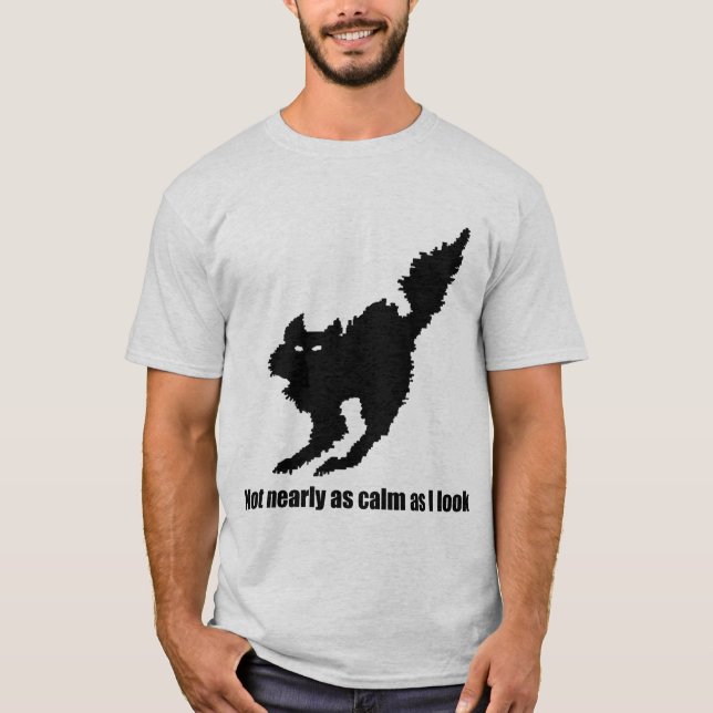 T-shirt Chemise pas aussi calme de chat (Devant)
