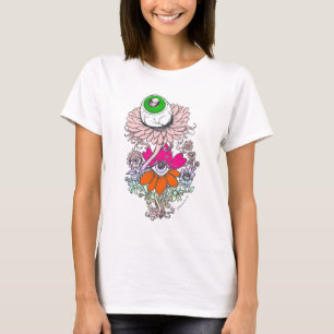 T-shirt Chemise Pastel Goth Alien Eyeball Fleurs