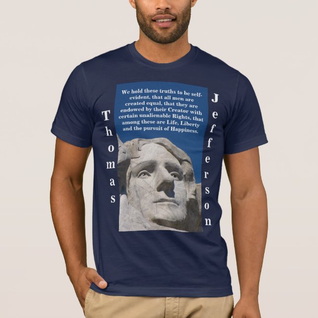 T-shirt Chemise patriotique de Thomas Jefferson (obscurité (Devant)