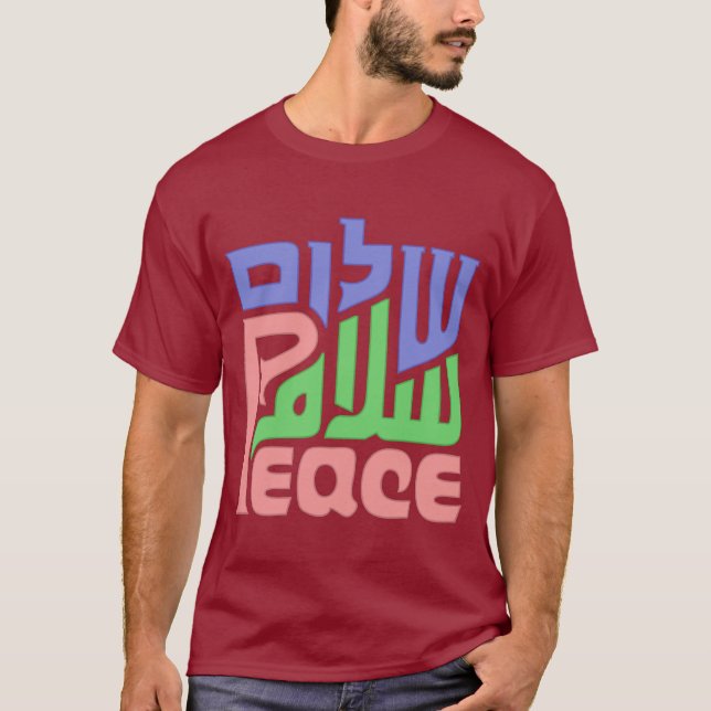 T-shirt Chemise Peace Shalom Salaam (Devant)