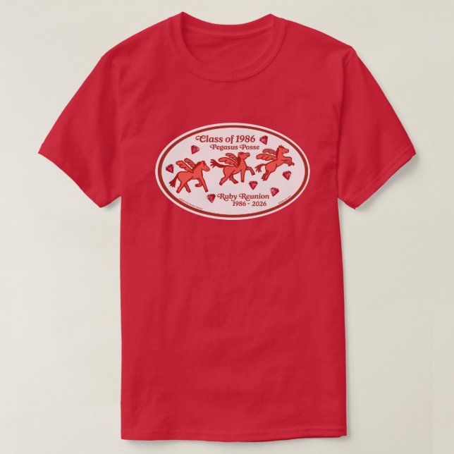 T-shirt Chemise Pegasus Posse Ruby Reunion (rouge cardinal (Design devant)