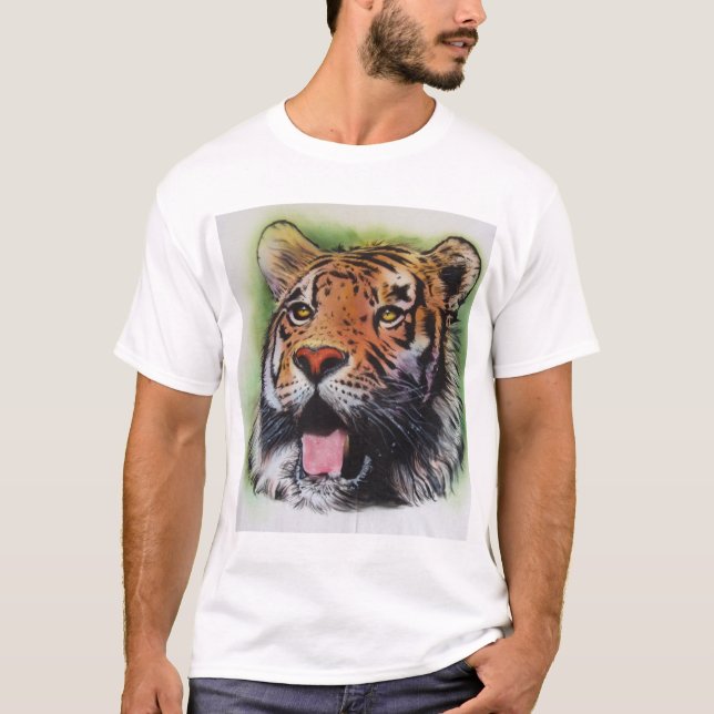 T-shirt Chemise peinte à l'aérosol de tigre (Devant)