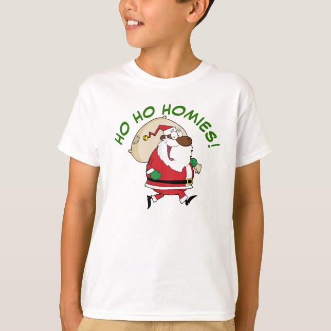 T-shirt Chemise Père Noël en noir (Devant)