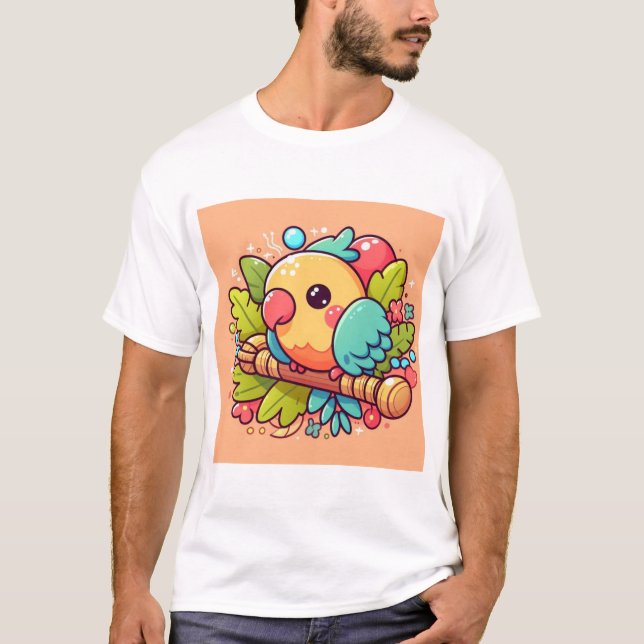 T-shirt chemise perroquet (Devant)