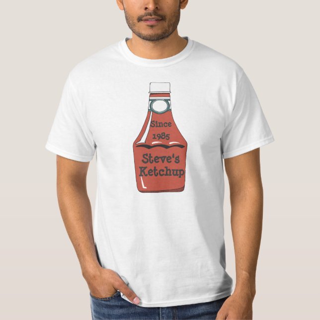 T-shirt Chemise personnalisable de bouteille de ketchup (Devant)