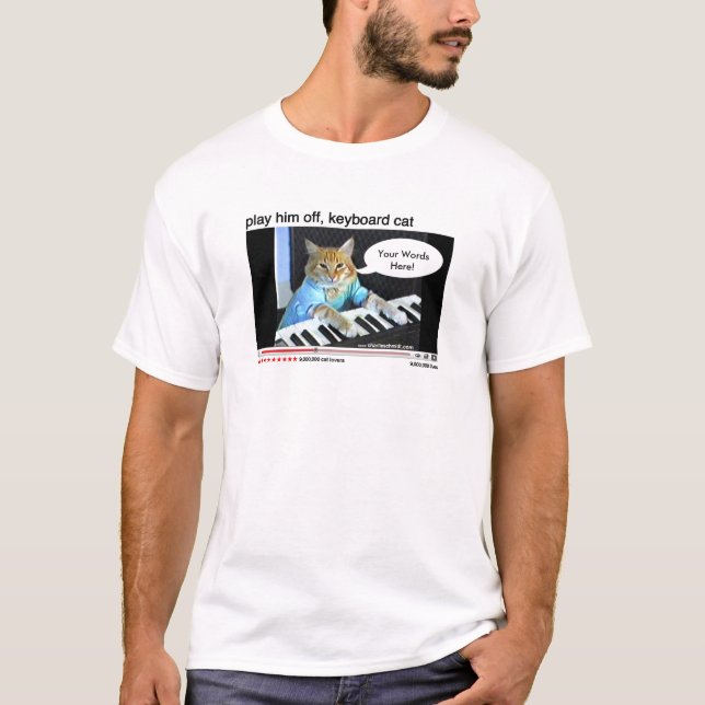T-shirt Chemise personnalisable de chat de clavier (Devant)