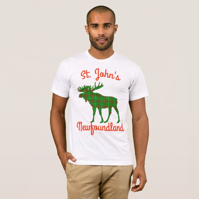 T-shirt Chemise personnalisable d'orignaux de Terre-Neuve (Devant entier)