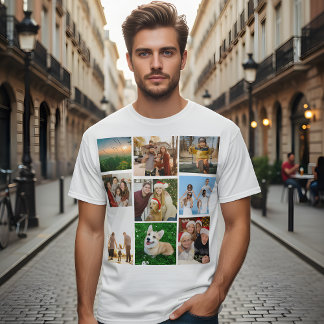 T-shirt Chemise personnalisée avec collage de photos, 9 ph