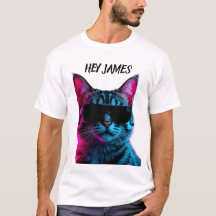 Chemise personnalisée avec design de chat néon