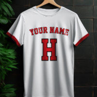 Chemise personnalisée avec nom vintage lettre T-Sh