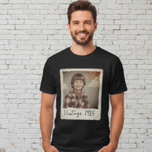 T-shirt Chemise personnalisée avec photo et année vintage,