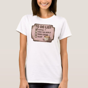 T-shirt Chemise personnalisée CAFE D'ABORD SAUVE LE MONDE