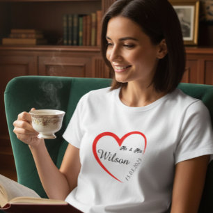 T-shirt Chemise Personnalisée Cœur pour Couple pour Elle