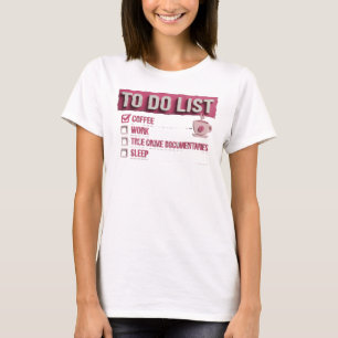 T-shirt Chemise personnalisée COFFEE WORK TRUE CRIME Rouge