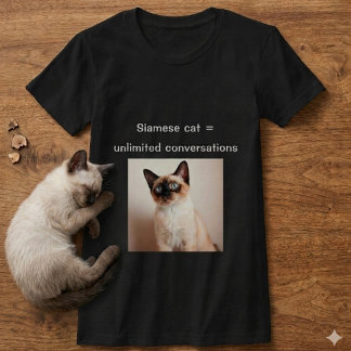 T-shirt Chemise personnalisée de chat siamois Cadeau photo