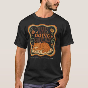 T-shirt Chemise personnalisée de collège avec chat orange
