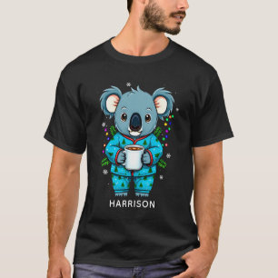 T-shirt Chemise personnalisée de Noël Koala en pyjama avec
