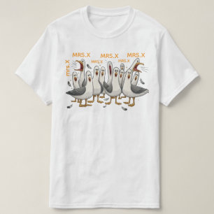 T-shirt Chemise personnalisée de professeur aux mouettes,