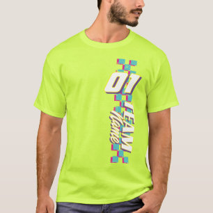 T-shirt Chemise personnalisée équipe de course numéro Rétr