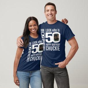 T-shirt chemise personnalisée pour 50 ans avec photo et no