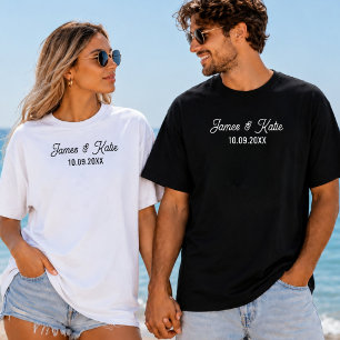 T-shirt Chemise personnalisée pour couples mariés pour ann