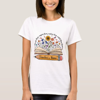 T-shirt Chemise personnalisée pour enseignant | Cadeau flo