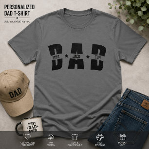 T-shirt Chemise personnalisée pour papa avec les noms des 