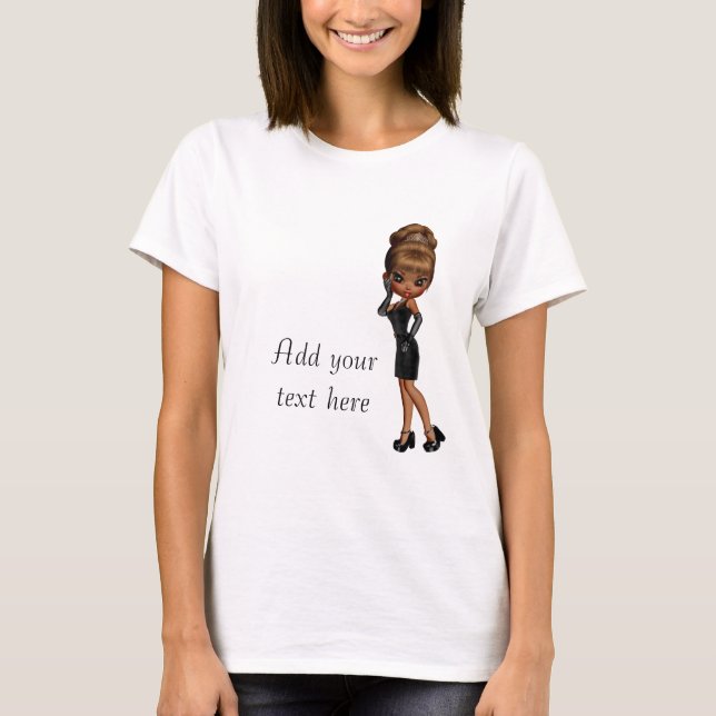 T-shirt Chemise personnalisée pour princesse afro-américai (Devant)