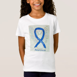 T-Shirt Chemise personnalisée Ruban Bleu de la sensibilisa