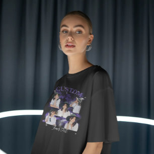 T-shirt Chemise personnalisée vintage de style rap avec ph
