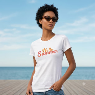 T-shirt Chemise personnalisée vintage Hello Summer Vacatio